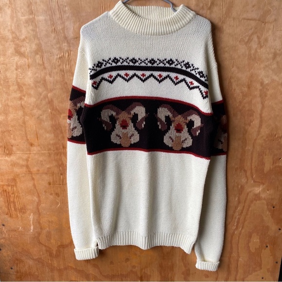 Silton Vintage Acrylic Ram Sweater - Picture 1 of 8